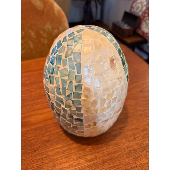 Contemporary Mosaic Egg Decorative Object – Glass Tile Home Decor Accent - Picture 8 of 10